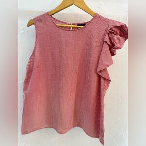 Who What Wear Red Sear Sucker Sleeveless Top Size XXL